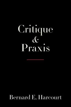 white text Critique & Praxis are positioned across black background
