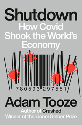 An unaligned barcode appears with red circular splashes.  Black and white text spells the title and author's name. 