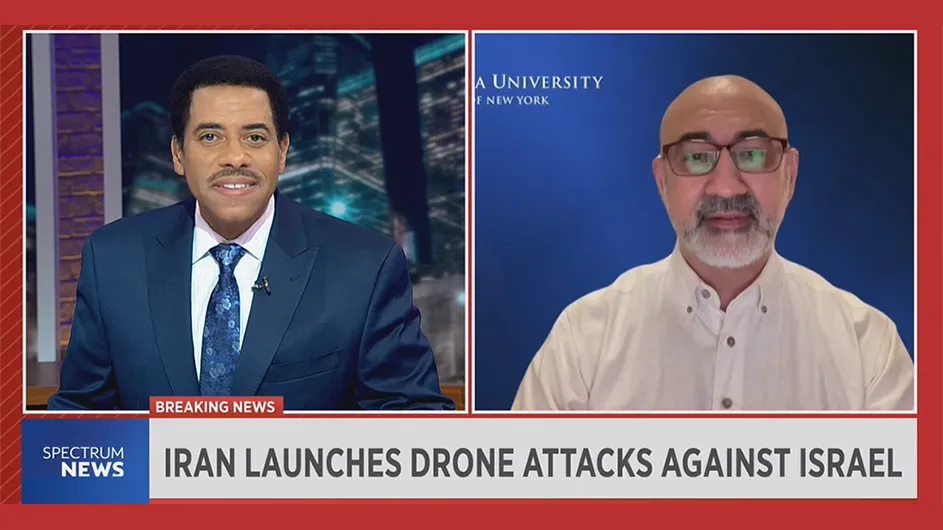 Kian Tajbakhsh (left) and Dean Meminger (right) discuss the Iran drone attacks.